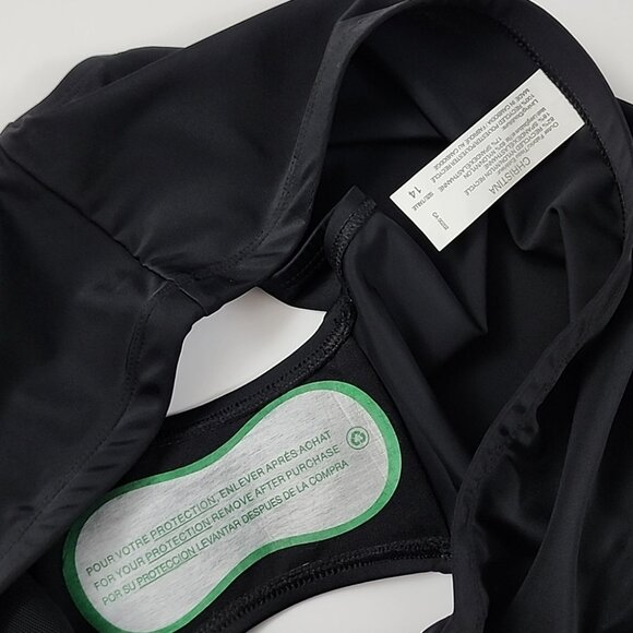 CHRISTINA Women's 2 Piece Tankini Swimsuit Fuschia Black Built-In Bra Size 14 - Picture 16 of 16